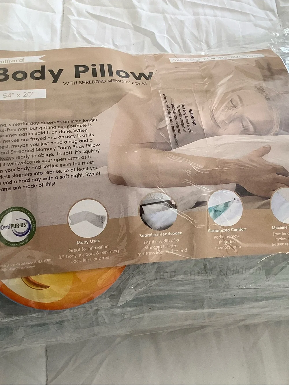 NWT Milliard bedding body pillow❤️❤️❤️❤️